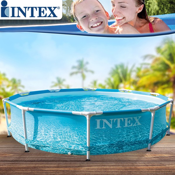 Intex 305X76 Swimming Pool Frame Schwimmbecken Schwimmbad Ersatzpool Familypool-image