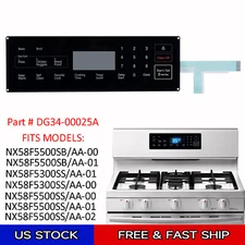 DG34-00025A Gas Range Touch Control Panel Membrane Switch Display for Samsung