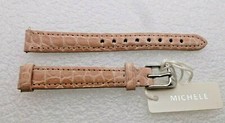 Genuine Michele 12mm Pink Sand Alligator Watch Band Strap New