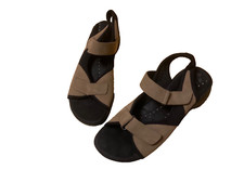 Clarks Springers Tan Open Toe Adjustable Strappy Comfort Sandal Women's 8.5M