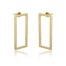 Minimalist Gold-Plated Geometric Rectangle Drop Earrings for Women