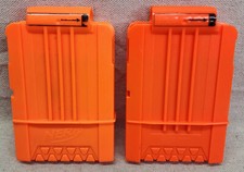 Lot Of 2 Nerf 6 Dart Round Magazines Blaster Gun Ammo Clips Orange