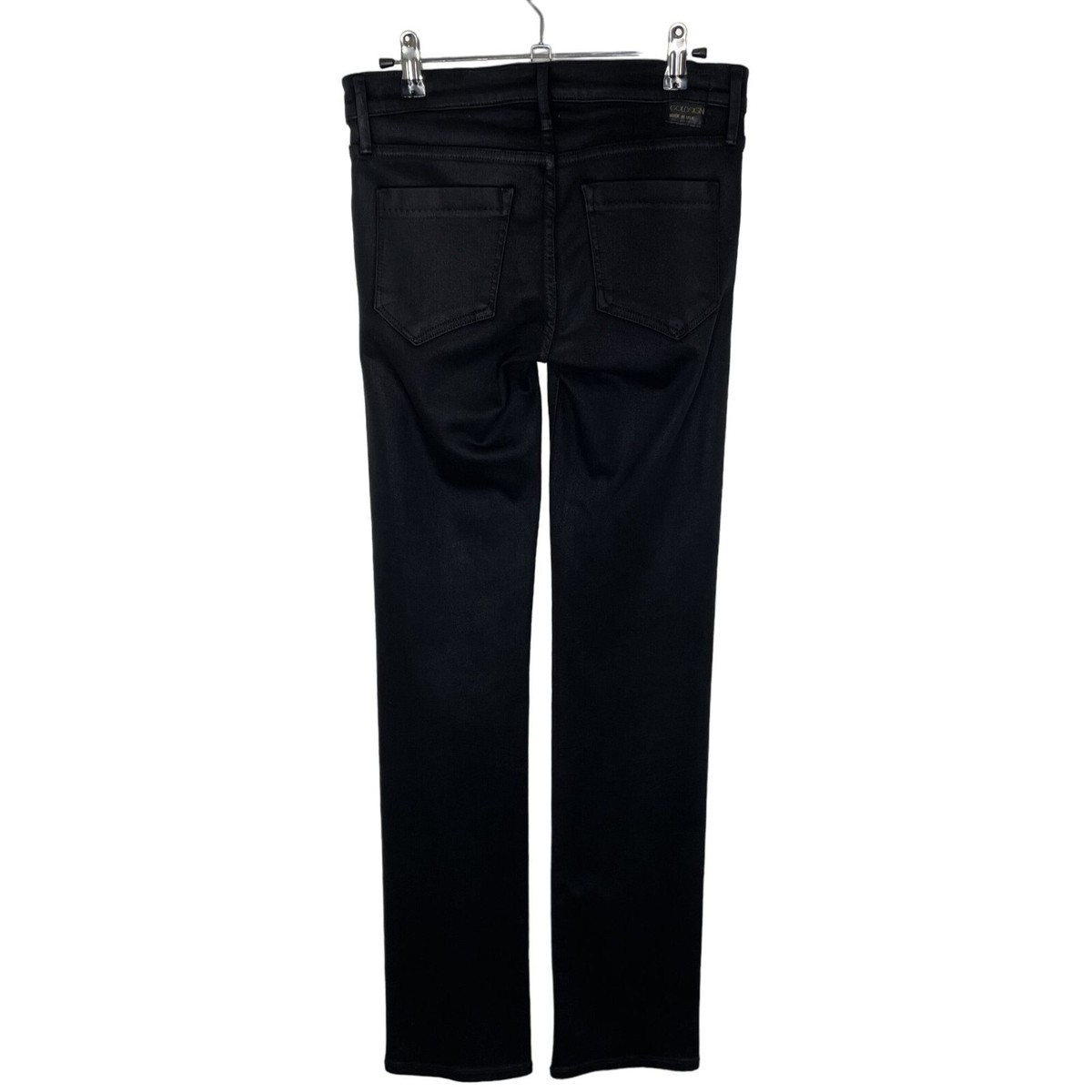 デニム・ジーパン GOLDEN Woman Jeans Black GWP01942P00192190100 Goldsign Black Misfit Coated Denim Stretch Straight Leg