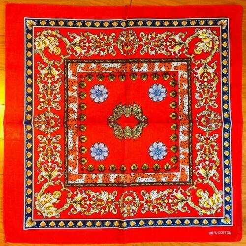 Lotto 3 Bandane Paisley 100% Cotone 22x22 Pollici &ndash; Rosso Mosaic USA &ndash; Nuove Con Etichetta