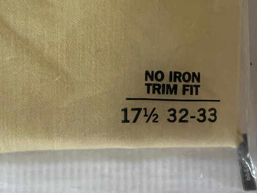 Geoffrey Beene Shirt Mens Size 17.5 Egg Nog (Yellow) Fitted, No Iron, Trim Fit - Picture 3 of 4