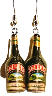 3D Drinks Alcohol Beer Liquor Whiskey Gin Rum Fun Party Bottles Earrings   BAG