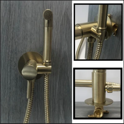 BATH SUPERMARKET Shataff Hand Shower Bidet Douche Toilet Spray Brass Kit Brushed Brass