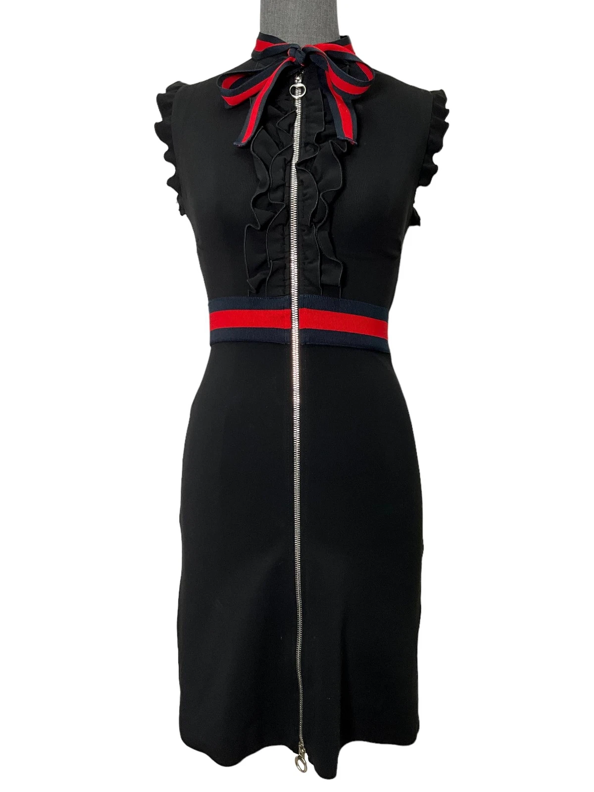 Robe GUCCI Sherry Line bordure volante détail toile taille XS