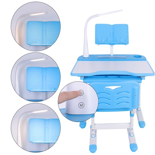 Children's Study Desk & Chair with Adjustable Heights & Lamp - Picture 13 of 17