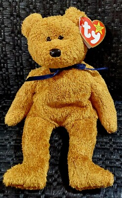 Ty Beanie Baby Bear Fuzz Rare, Retired, w/errors Perfect Condition-Free Shipping