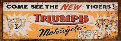 Rust Look Triumph Motorcycles Metal Sign 2 Sizes to Choose From | eBay