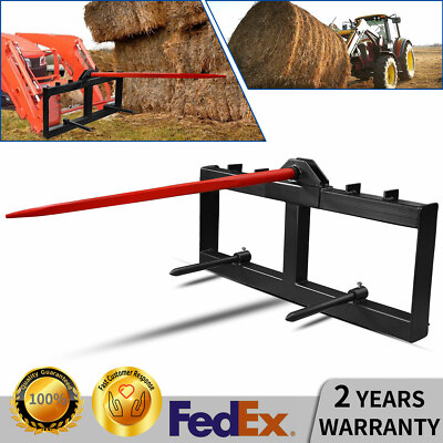 49'' Tractor Hay Spear Skid Steer Loader Quick Attach for Bobcat Tractor 3000 LBS