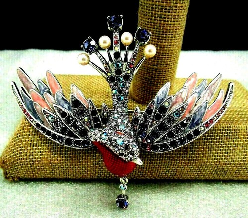 RARA SPILLA JOAN RIVERS EDIZIONE LIMITATA SWAN BIRD OF PARADISE SPILLA NUOVA rara - Foto 4 di 13