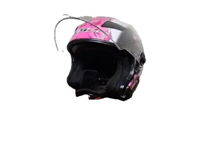Women's Pink White Black Floral LS2 OF569 Motorcycle Helmet