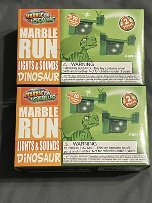 Lot (2) Marble Run Lights & Sounds Accessory Set 10 Randomized Dinosaur Sounds