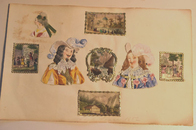 23 antike Glanzbilder Lackbilder Souvenirs Poesiealbum Oblate Sanssouci 1852