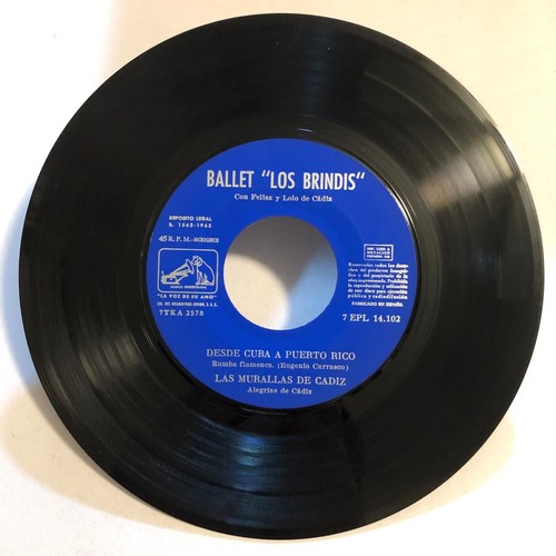BALLET LOS BRINDIS -  DESDE CUBA A PUERTO RICO - 1965 SPANISH 7¨ EP PS, FLAMENCO - Picture 3 of 4
