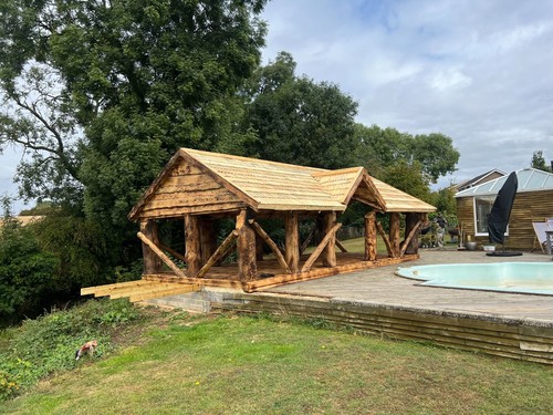 Log Gazebo 4x8m, Bespoke Large Gazebo, Wooden Pavilion, Pergola, Hot Tub Shelter - Picture 4 of 24