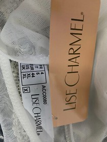 $141 Lise Charmel Women's White Splendeur Soie Lace Thong Panties Size XL