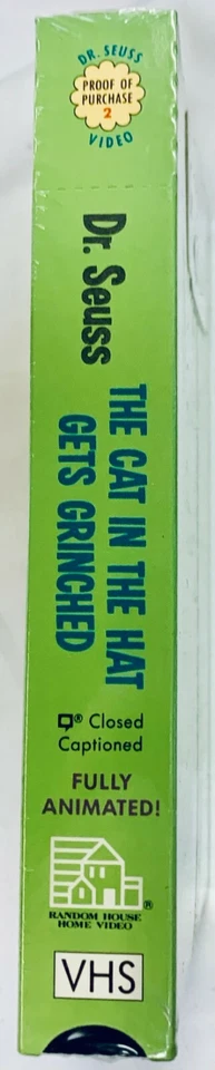 Dr Seuss The Cat in the Hat Gets Grinched (VHS, 1992) Christmas Special NEW HTF Foto 3 de 4