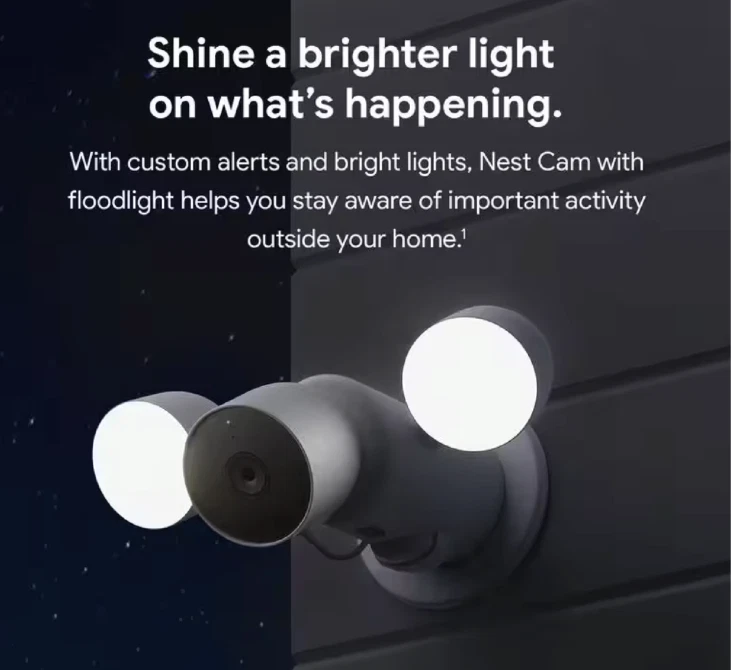 Google Nest Cam With Floodlight - Wired Outdoor Smart Home Security Camera - Image 3 of 4