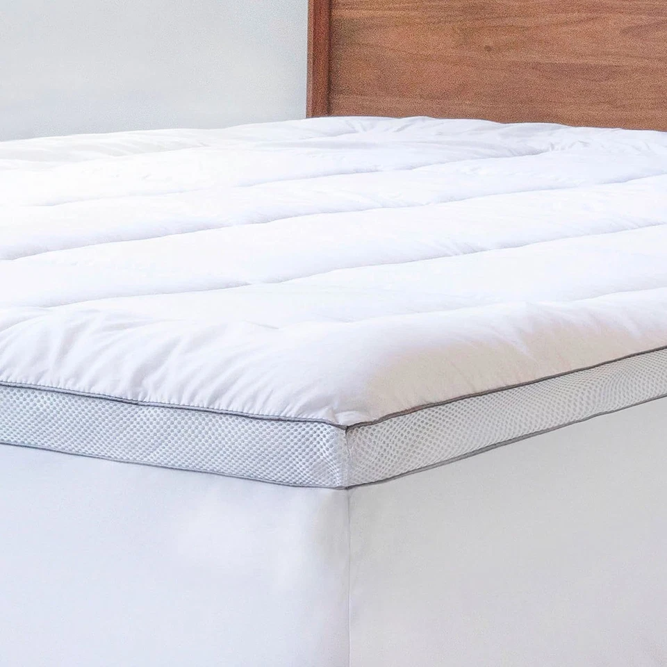 Duo Matratzenauflage 200x200, Memory Foam 8cm Höhe Matratze und gestepper Baumw