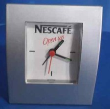 VINTAGE RETRO ADVERTISING NESCAFE ALARM CLOCK OPEN UP promo item collectible !!!
