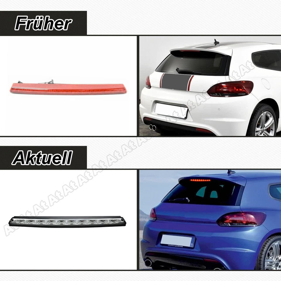 LED 3ª LUZ DE FRENO PARA VW Scirocco III 2008-2013 Transparente Canbus 1 PIEZA LUZ DE FRENO - Imagen 3 de 4