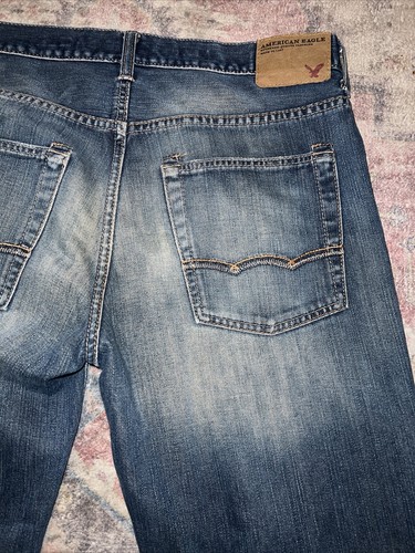 American Eagle Outfitters Jeans Mens Blue Low Loose 100% Cotton 32x34 - Picture 8 of 9