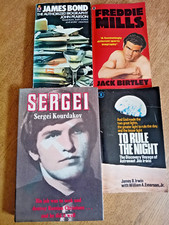 Vintage Book Bundle James Bond,Freddie Mills Boxing, Astronaut Jim Irwin