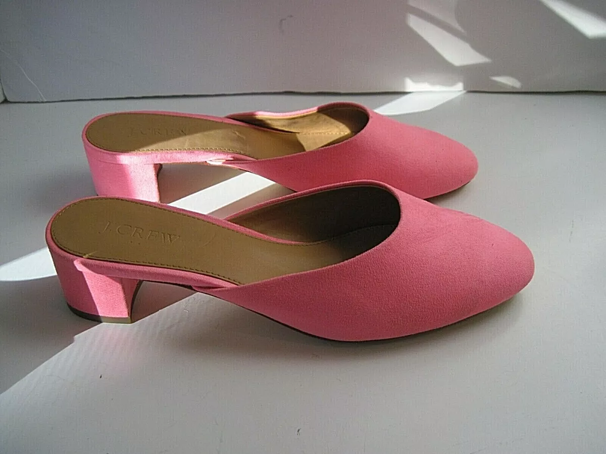 J.Crew Bubblegum Pink Synthetic Block Heel mules Size 7.5 NEW So