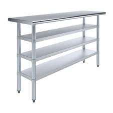 18 in. x 60 in. Stainless Steel Table With Three Undershelves