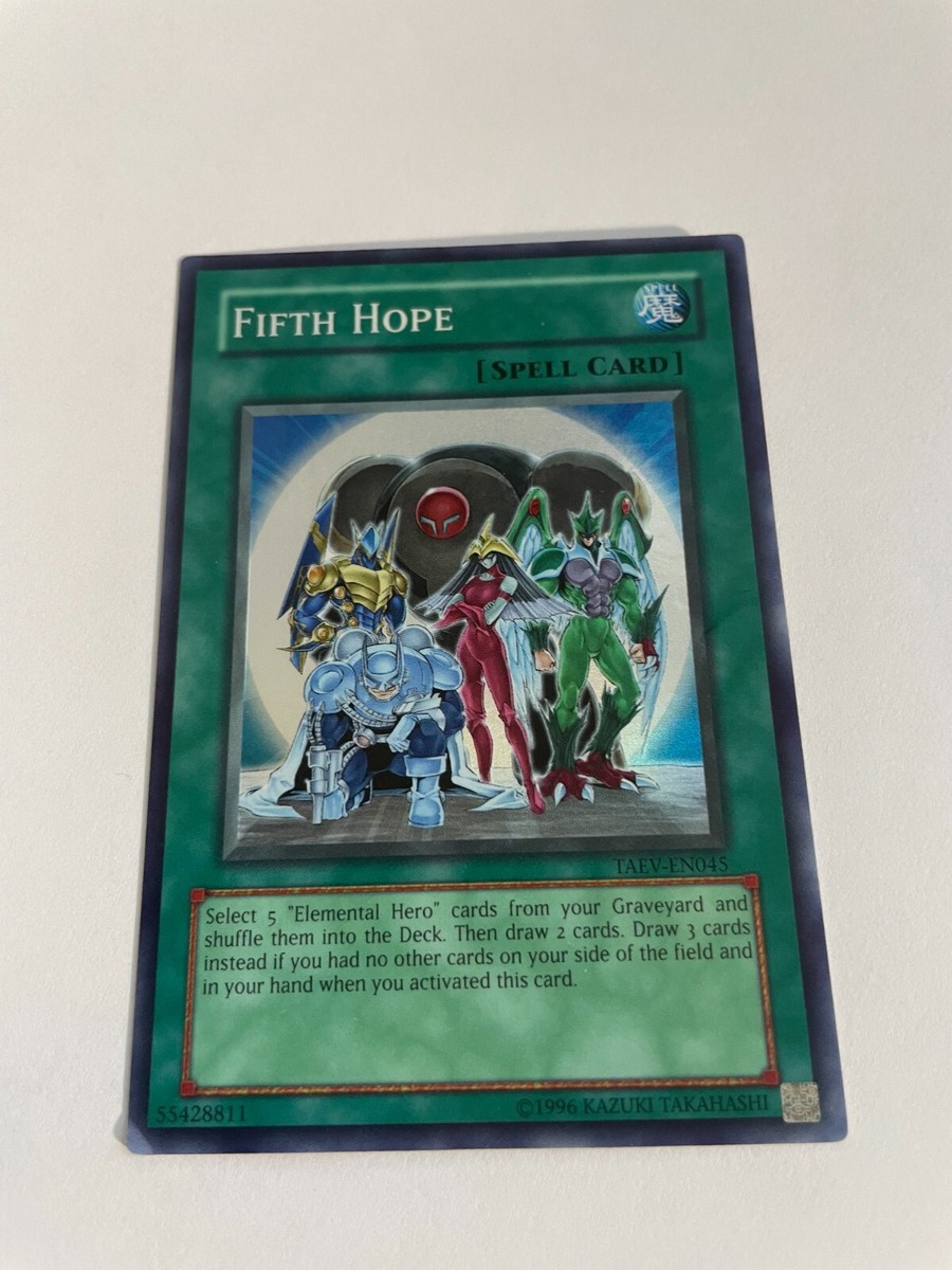 fifth hope yugioh card "Fifth Hope" TAEV-KR045 Korean Ver Rare Target 5 Elemental HERO cards in your Graveyard Fifth Hope - TAEV-EN045 ***Damaged***