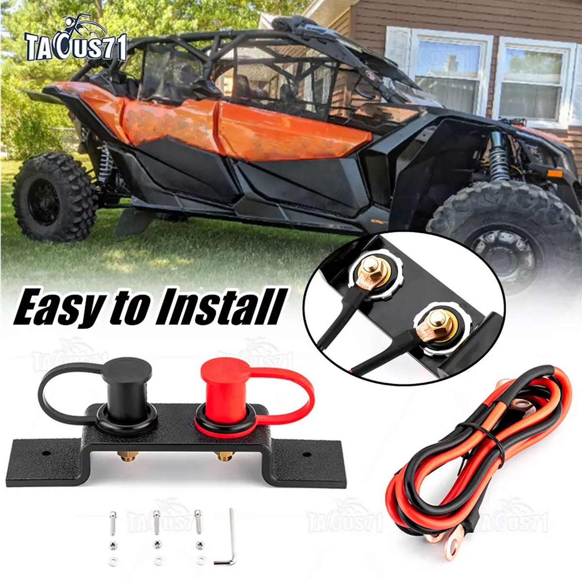 Kit Batteria Remoto Con Cavi E Staffa Per Avviamento – Adatto Per Can Am X3, Polaris RZR, UTV, Auto E Barca - 2