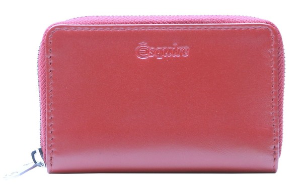 Esquire Silk 02 Zip Wallet GeldböRse Red Dunkelrot Neu-image