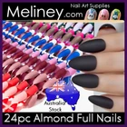 24pc Matte Almond Full Cover Nail Stiletto Manicure False Fake Nails pointy oval