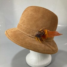Henschel M 22" Camel Tan Suede Fedora Hat Made in USA