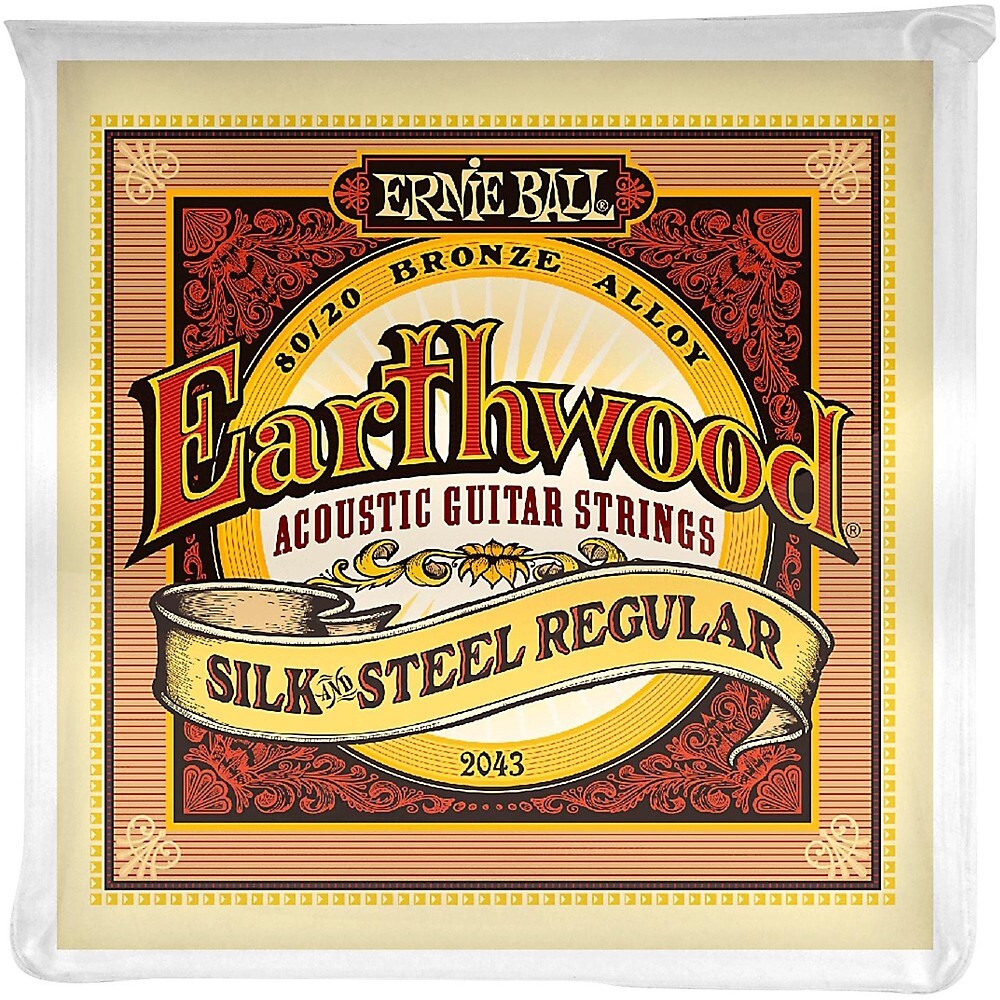 Струны для акустической гитары Ernie Ball 2043 Earthwood 80/20 из бронзы, шелка и стали