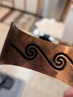 BELL TRADING POST Vintage Mid-Century Solid Copper Cuff Bracelet Repeating Wave  — photo 6