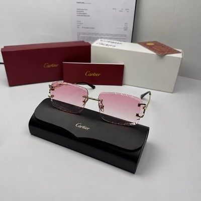 Cartier Big C Diamond Cut Frameless Pink Gold Frame & Certification Papers