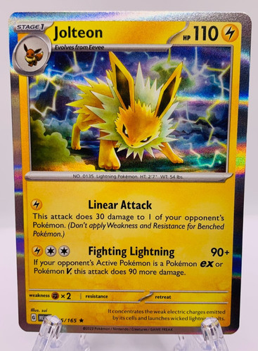 Pokemon Jolteon 135/165 Scarlet & Violet 151 Holo Rare NM