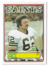 1983 Topps Football John Hill Card #115 New Orleans Saints