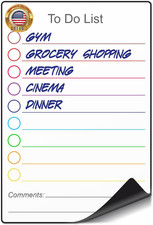 Dry Erase Small Magnetic to Do List White Board for Fridge A5 - Lined Dry Erase