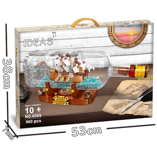 Unbranded 960PCS Ship in a Bottle Expert Building Kit, Snap Together Model Ship