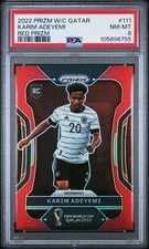 2022 Panini Prizm World Cup Karim Adeyemi Red Rookie Prizm #111 PSA 8
