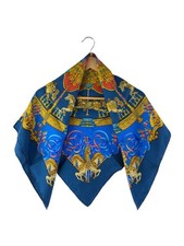 HERMES LUNA PARK CARRE 90 amusement silk blue women's scarf Used