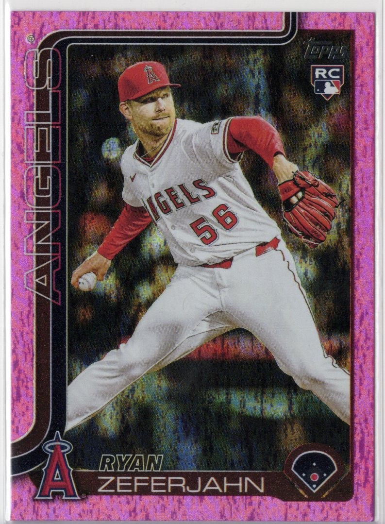 2025 Topps Update Series Ryan Zeferjahn #US324 Pink Holo Foil Rookie Angels RC