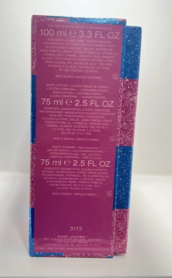 Marc Jacobs Perfect 3pc Gift Set For Women 3.4oz EDP + 2.5oz B/L + S/G