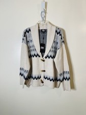 Frye shawl collar sweater cardigan oatmeal heather combo NWT size L 98.00