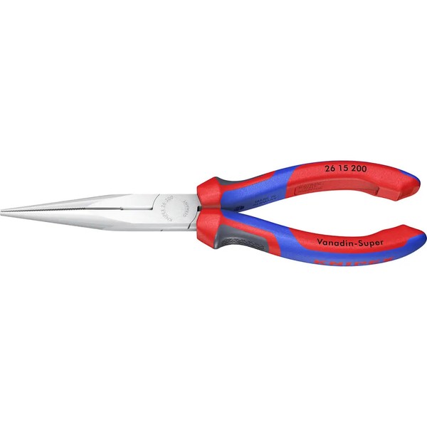 Knipex 26 15 200 Werkstatt Flachrundzange Gerade Chrom-Vanadium Elektrostahl 200-image